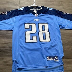 Reebok Light Blue and Navy Jersey #28